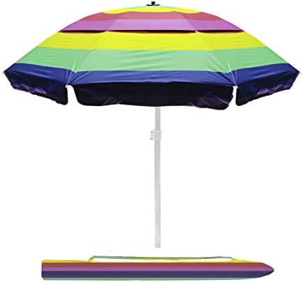 Sombrilla para Playa portátil, sombrilla para Mesa de Jardin, terrazas, Patio, Aire Libre, Camping, Exteriores con Filtro Solar contra Rayos UV (Arco Iris, 4 Metros)  .mx: Deportes y Aire Libre