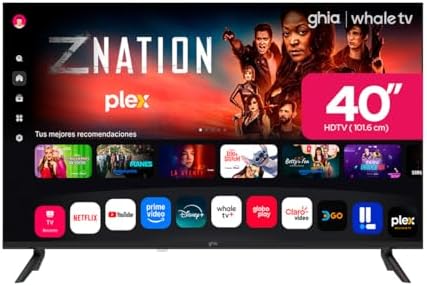 Pantalla Smart TV 40 Pulgadas GHIA Whale TV Full HD (1920×1080) D-LED, Dolby Audio, WiFi Integrado, 60Hz, 3 HDMI, 2 USB, LAN, ATSC/NTSC, Modo Ahorro de Energía  .mx: Electrónicos