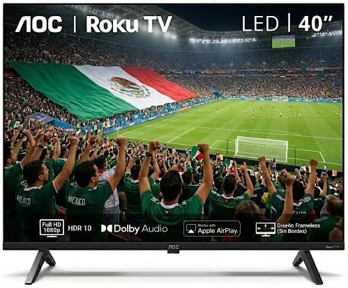 Q-touch Smart TV LED 40” Full HD con Roku Integrado | AOC 40S5045 | WiFi, HDMI y USB | Control por App y Streaming Directo  .mx: Electrónicos