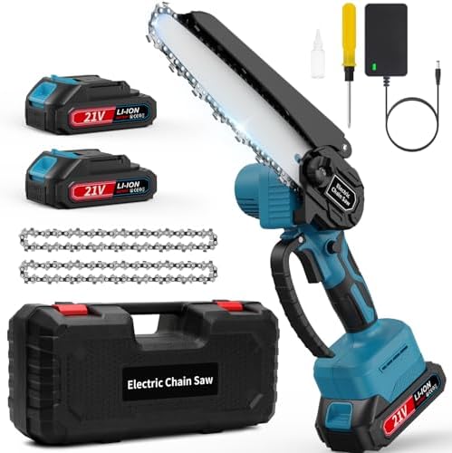 Mini Motosierra Multifuncional Portátil, Sierra Inalambrica, Motosierra Inalámbrica de 6 Pulgadas Azul, Moto Sierra Portatil Ideal para Jardines de Corte, Poda Al Aire Libre  .mx: Jardín