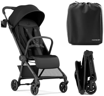 Mompush Nexis carriola de viaje de carbono, ultraligero de 12 libras, compacto y aprobado para llevar en avión, plegado automático de un segundo, reclinación completa con una mano, desde el nacimiento  .mx: Bebé