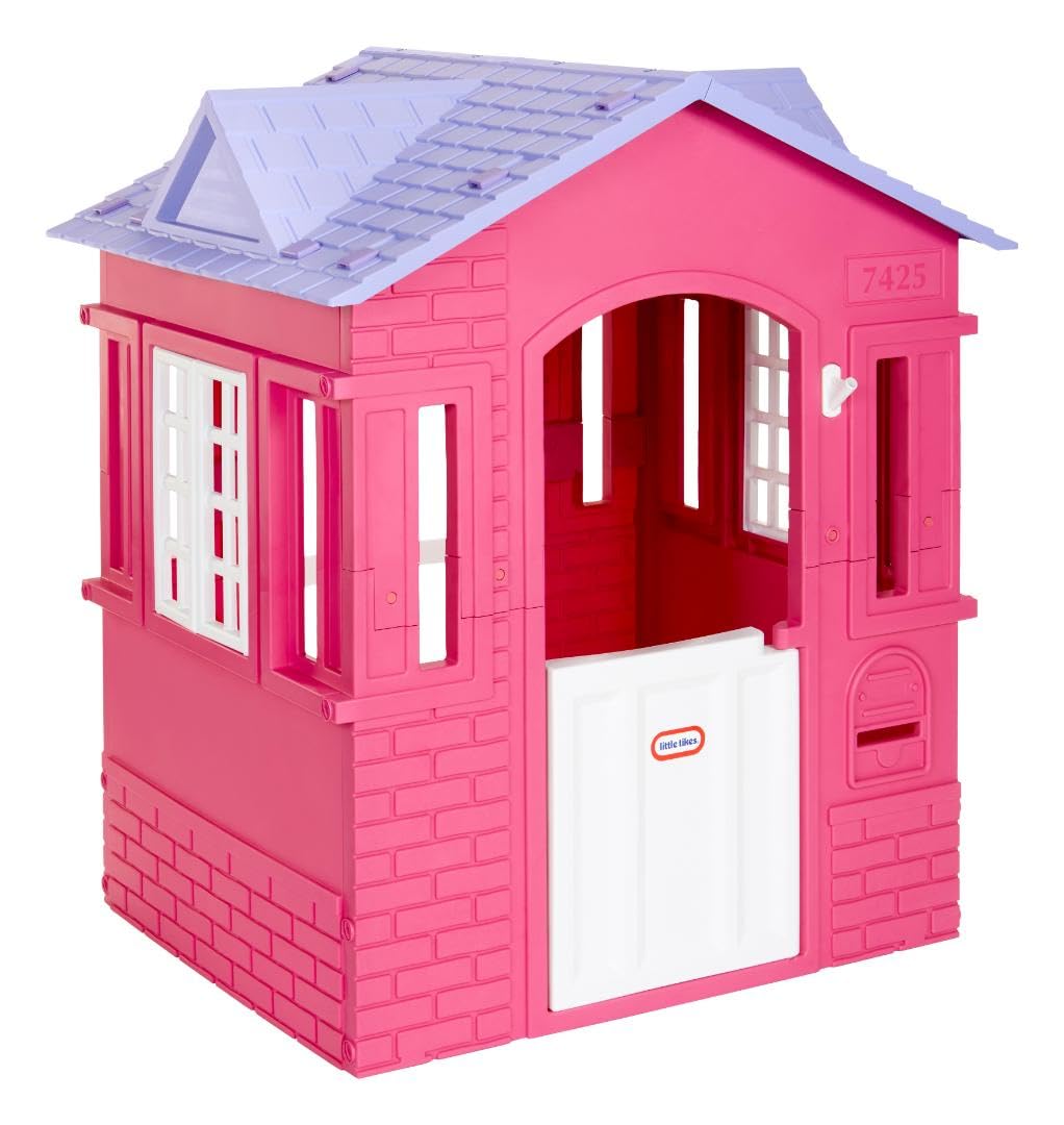 Little Tikes Casita de Juegos – con Puertas, Ventanas y contraventanas Que Funcionan – Interactivo – El Juego Activo promueve el Desarrollo físico – para Interiores o Exteriores – Rosa