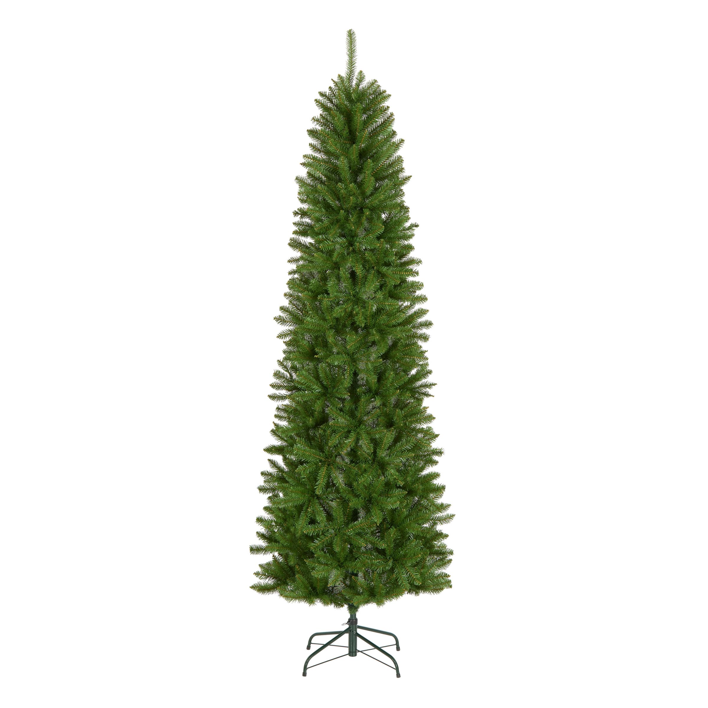 National Tree Company – Árbol de Navidad artificial delgado, verde, abeto Kingswood, incluye soporte, 2.3 m